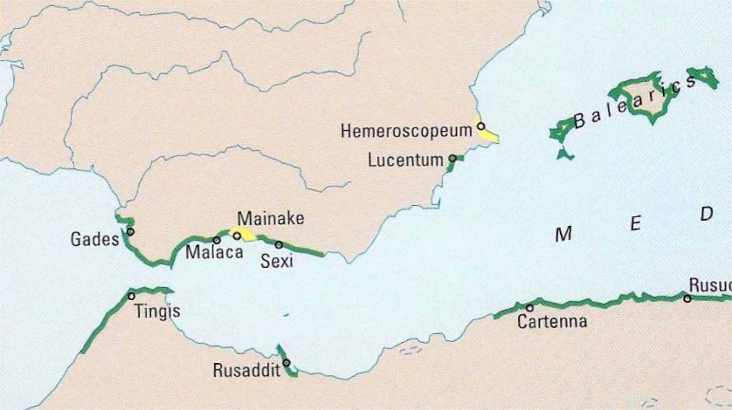 Phoenician Possessions in Iberia in the 9th century BC